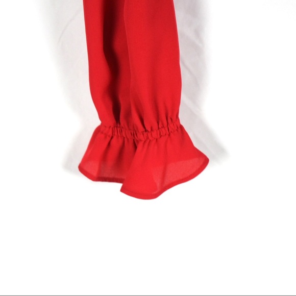 Divided Red Off the Shoulder Ruffle Top - Picture 7 of 9